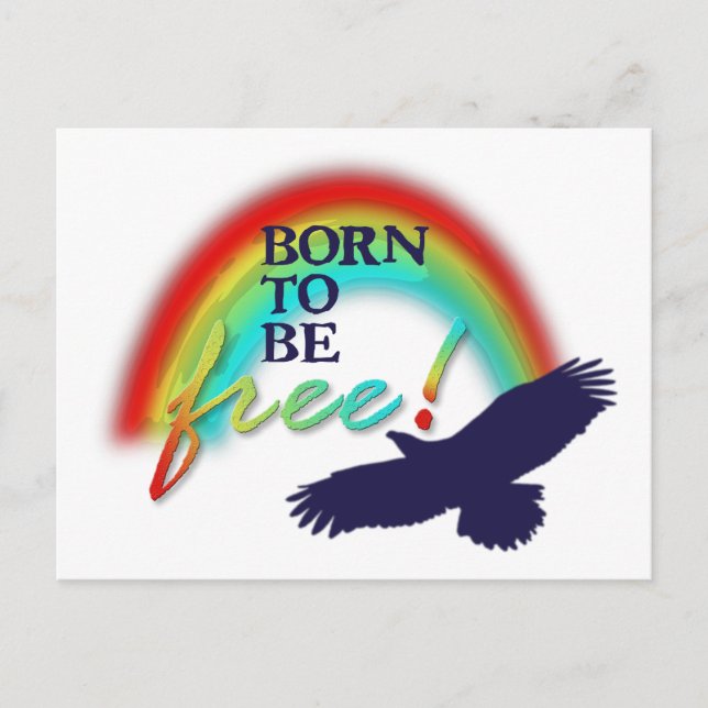 Born To Be FREE | background transparent Postcard (Front)