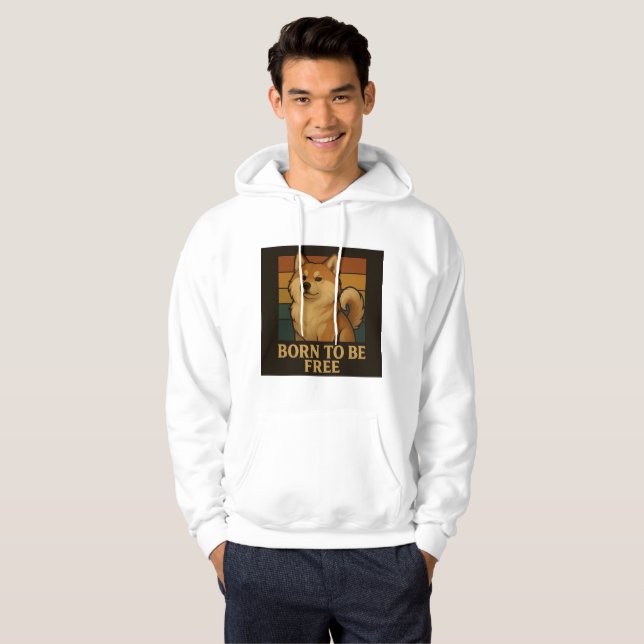  Born To Be Free Graphic Design for Dog Lovers Hoodie (Front Full)