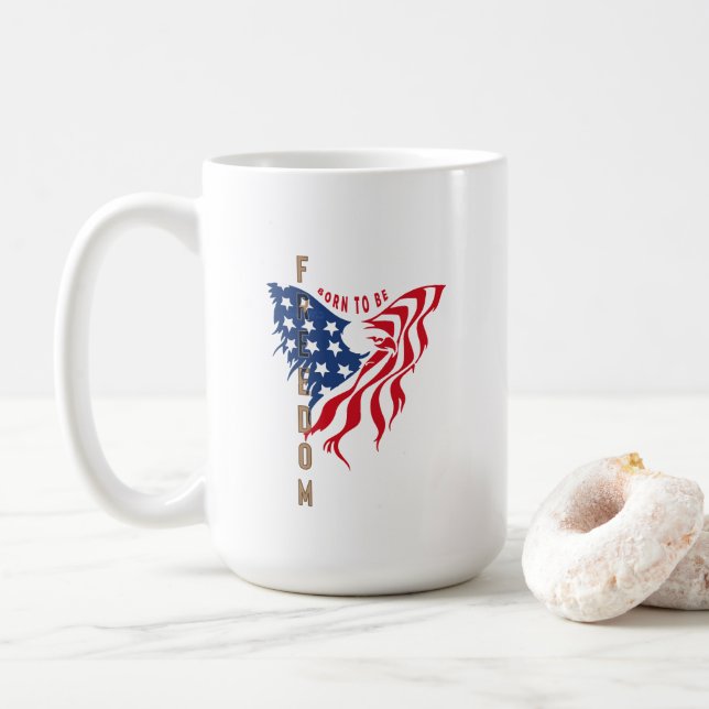Born to Be Free Patriotic Eagle | Classic Mug #15 (With Donut)