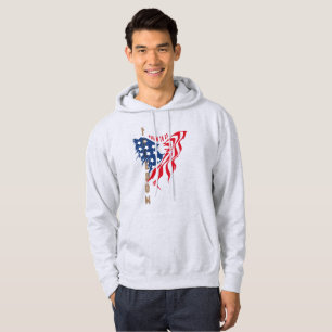 Born to Be Free Patriotic Eagle   Men's Hoodie
