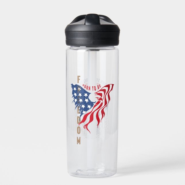 Born to Be Free Patriotic Eagle | Water Bottle (Front)