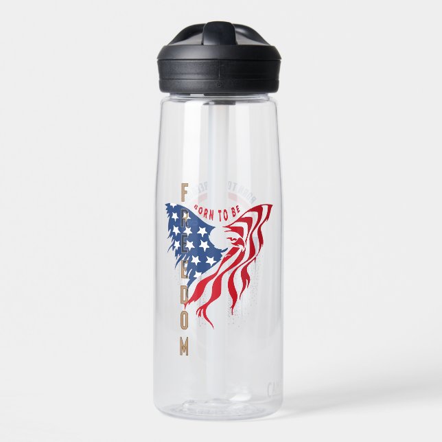 Born to Be Free Patriotic Eagle | Water Bottle (Front)