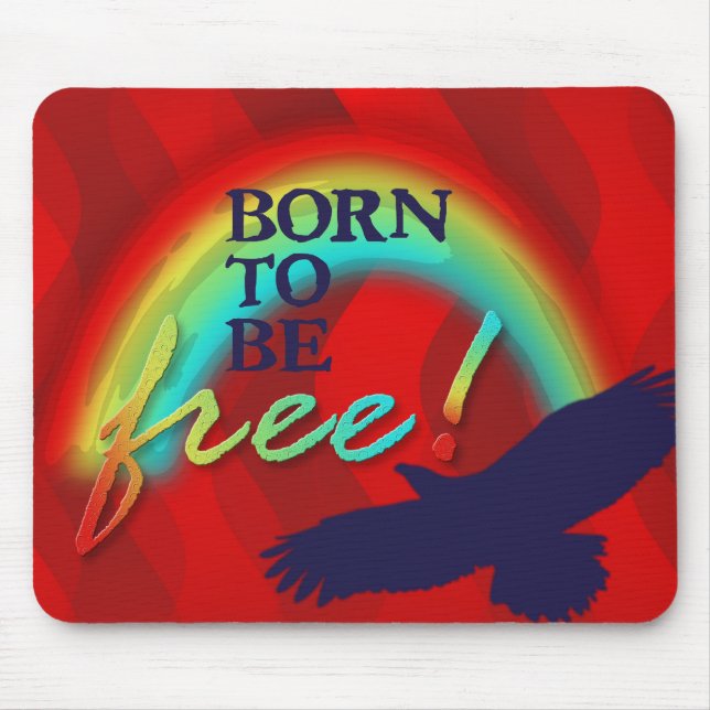 Born To Be FREE | red waves Mouse Pad (Front)
