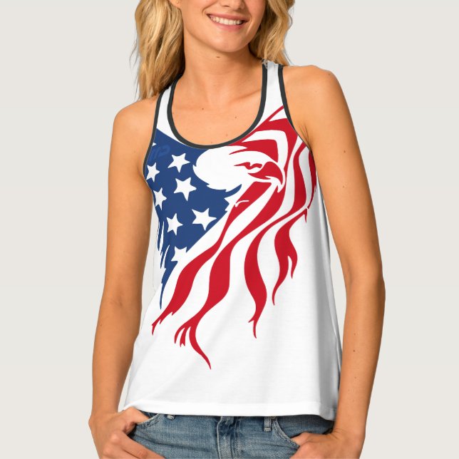 Born To Be Freedom | Women's Raceback Tank Top (Front)