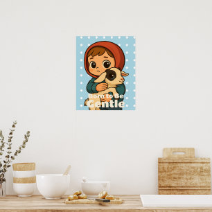 Born to Be Gentle – Sweet Lamb & Child Poster