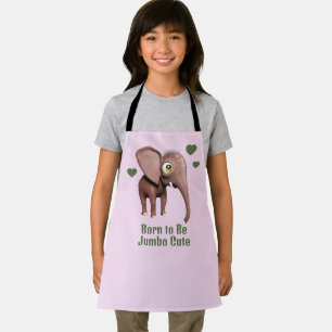 Born to Be Jumbo Cute Baby Elephant Custom Apron