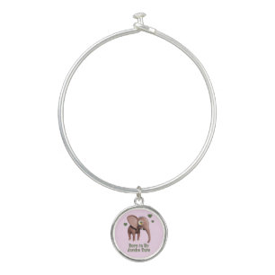 Born to Be Jumbo Cute Baby Elephant Custom Bangle Bracelet