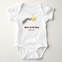 Born To Be King Custom Name Color-Block Baby Bodys