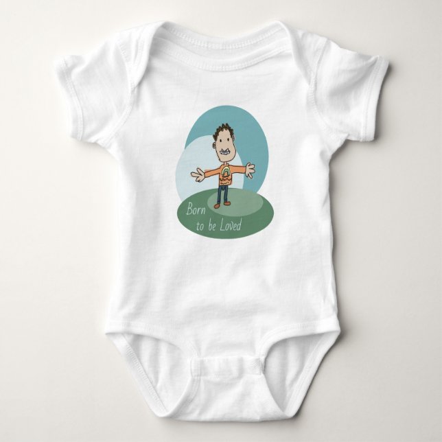 Born to be loved baby bodysuit (Front)