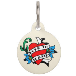 Born To Be Loved Classic Tattoo Pet ID Tag