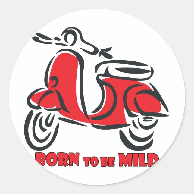 Born to be Mild Classic Round Sticker (Front)