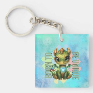Born to Be Unique Cute Dragon Autism Awareness Keychain