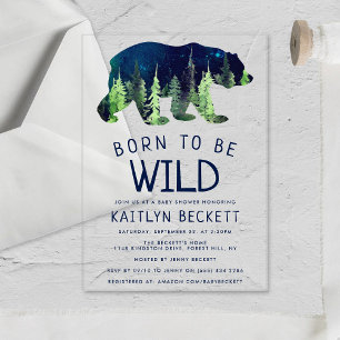 Born To Be Wild Baby Shower Acrylic Invitations