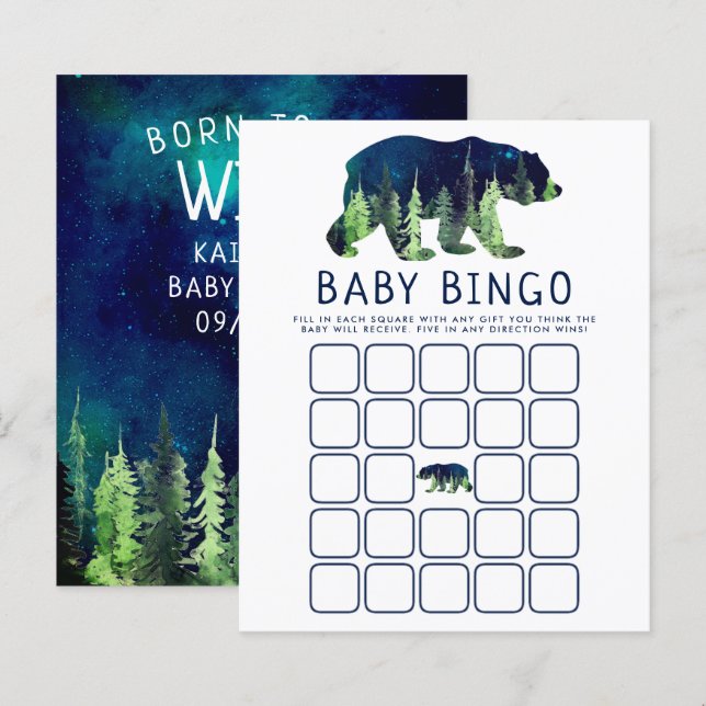 Born To Be Wild Baby Shower Bingo (Front/Back)