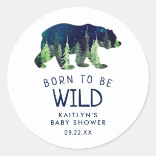 Born To Be Wild Baby Shower Classic Round Sticker