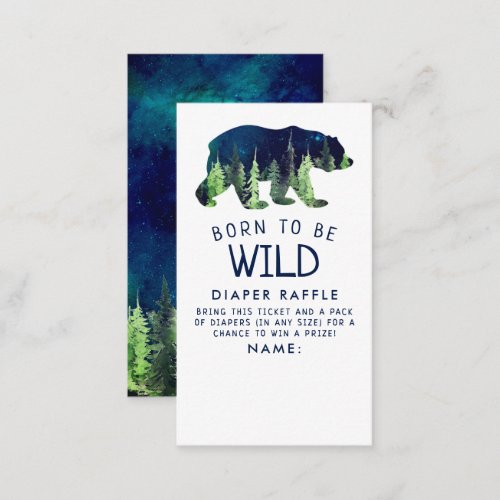 Born To Be Wild Baby Shower Diaper Raffle Enclosure Card