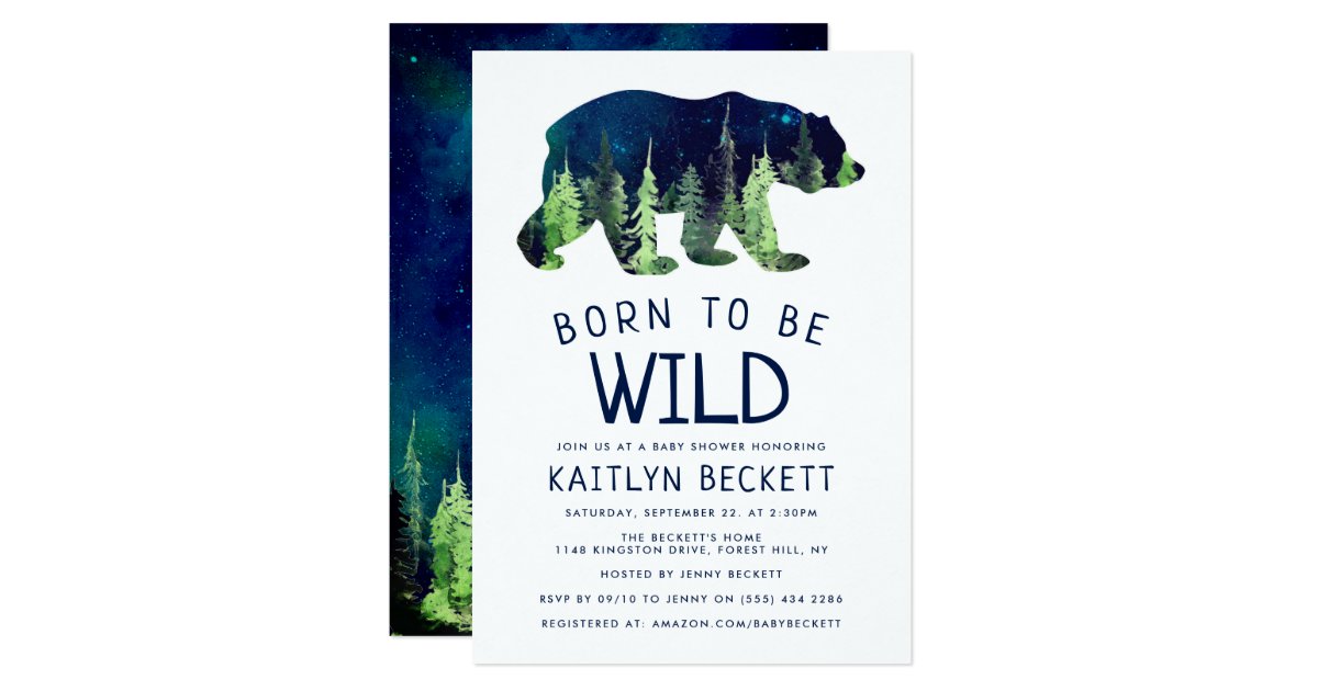 Born To Be Wild Baby Shower Invitation | Zazzle.com