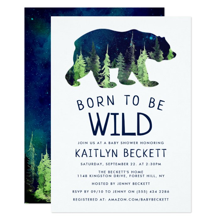 Born To Be Wild Baby Shower Invitation | Zazzle.com
