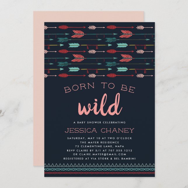 Born to Be Wild | Baby Shower Invitation (Front/Back)