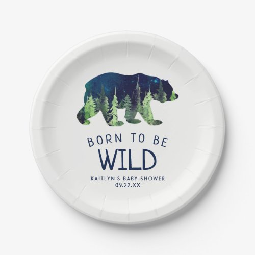 Born To Be Wild Baby Shower Paper Plates