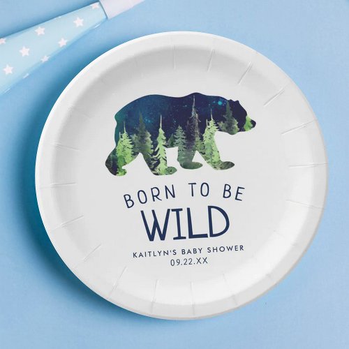 Born To Be Wild Baby Shower Paper Plates