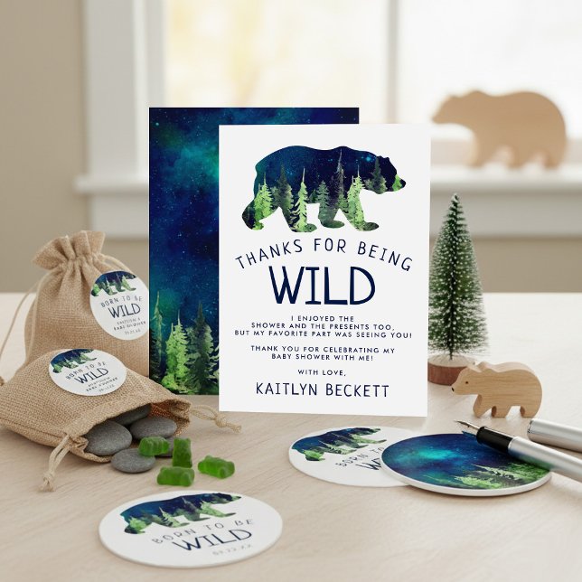 Born To Be Wild Baby Shower Thank You Card (Creator Uploaded)