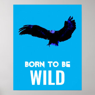 Born To Be Wild Bald Eagle Motivational Artwork Poster
