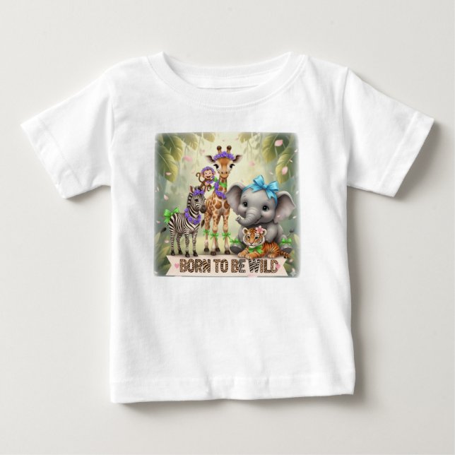 Born to Be Wild - Jungle  babies - Baby T-Shirt (Front)