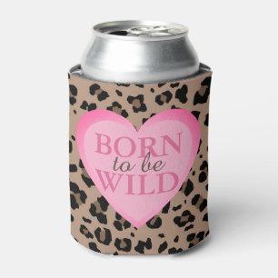 Born to Be Wild Leopard and Pink Party Favor Can Cooler
