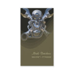 Born to be wild, Motorcycle wrench   skull Business Card