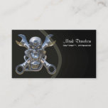 Born to be wild, Motorcycle wrench   skull Business Card