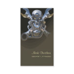 Born to be wild, Motorcycle wrench   skull Business Card