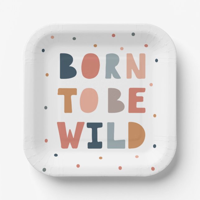 Born to be Wild Paper Plates (Front)