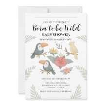 Born to be Wild Toucan Baby Shower Invitation
