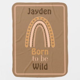 Born to be Wild with Name Baby Blanket