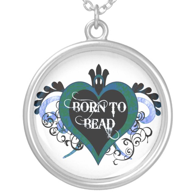 Born to Bead necklace (blue) (Front)