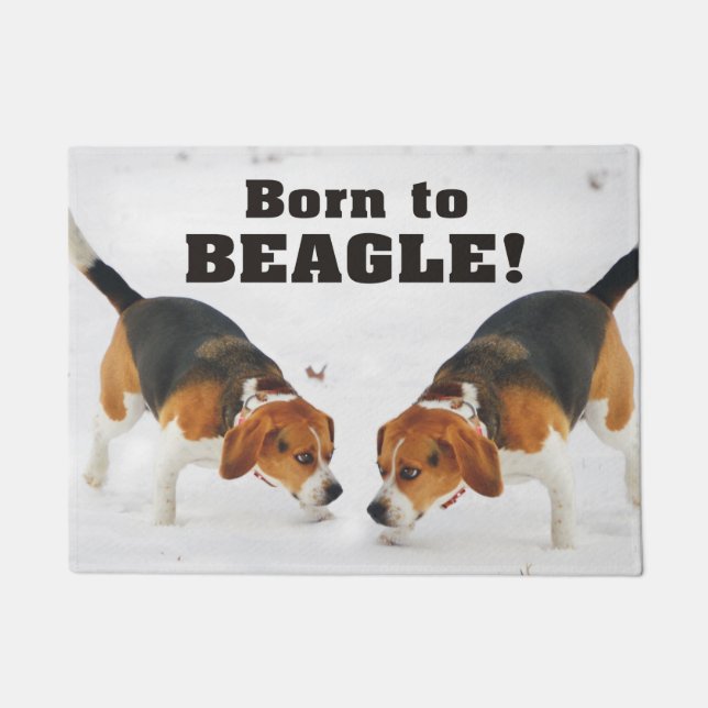 Born To Beagle Doormat (Front)