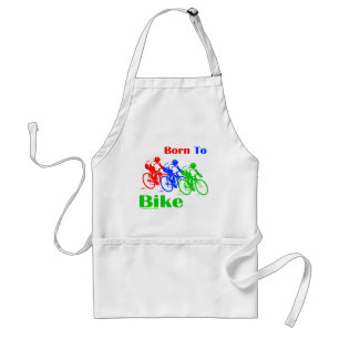 BORN TO BIKE T-SHIRTS AND GIFTS ADULT APRON