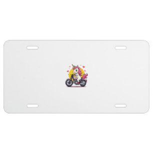 Born To Bike Unicorn I Motorcycle Fan Biker Fun Ta License Plate