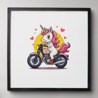 Born To Bike Unicorn I Motorcycle Fan Biker Fun Ta Peel And Stick Photo Tile
