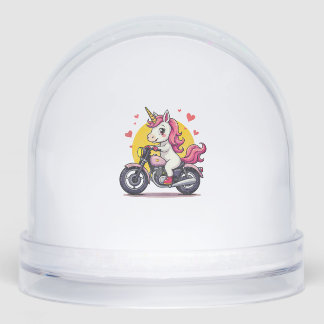 Born To Bike Unicorn I Motorcycle Fan Biker Fun Ta Snow Globe