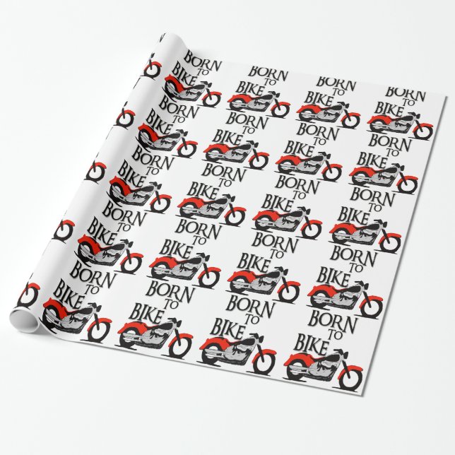 Born to Bike Wrapping Paper (Unrolled)