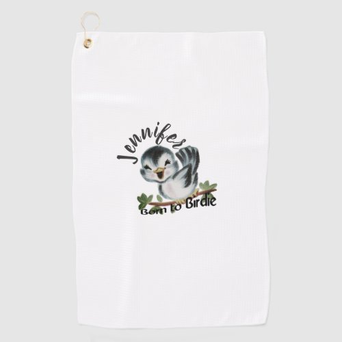 Born to Birdie Personalized Female Gift Golf Towel