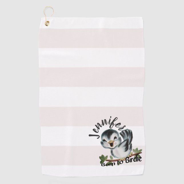 Born to Birdie Personalized Golf Gifts for Women Towel (Front)