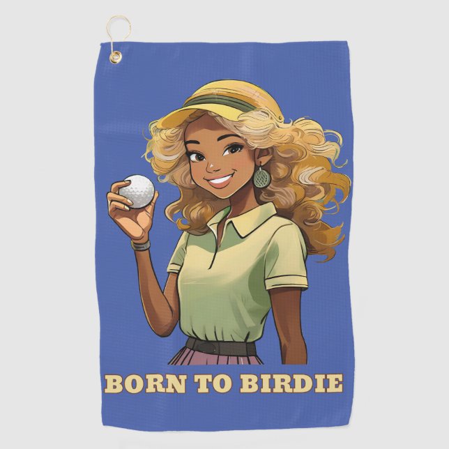 Born To Birdie Women's Golf Towel (Front)