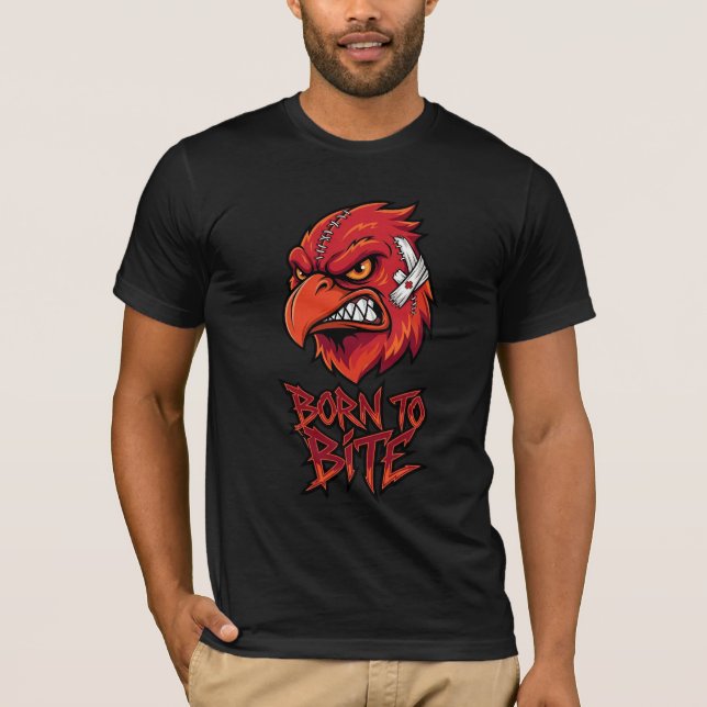 BORN TO BITE Angry Red Bird T-Shirt (Front)