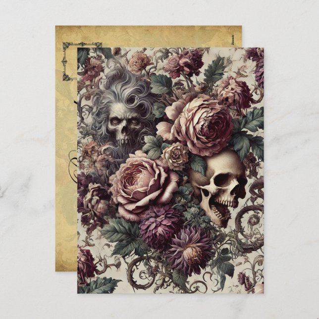 Born to Bloom – Gothic Victorian  Holiday Postcard (Front/Back)