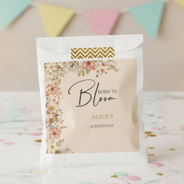 Born to bloom wild boho flowers kids birthday favor bag (Creator Uploaded)