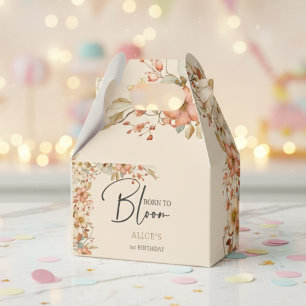 Born to bloom wild boho flowers kids birthday favor boxes