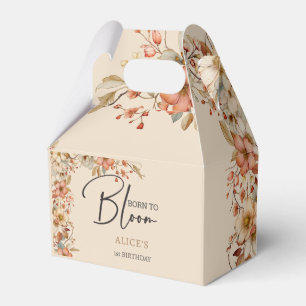 Born to bloom wild boho flowers kids birthday favor boxes